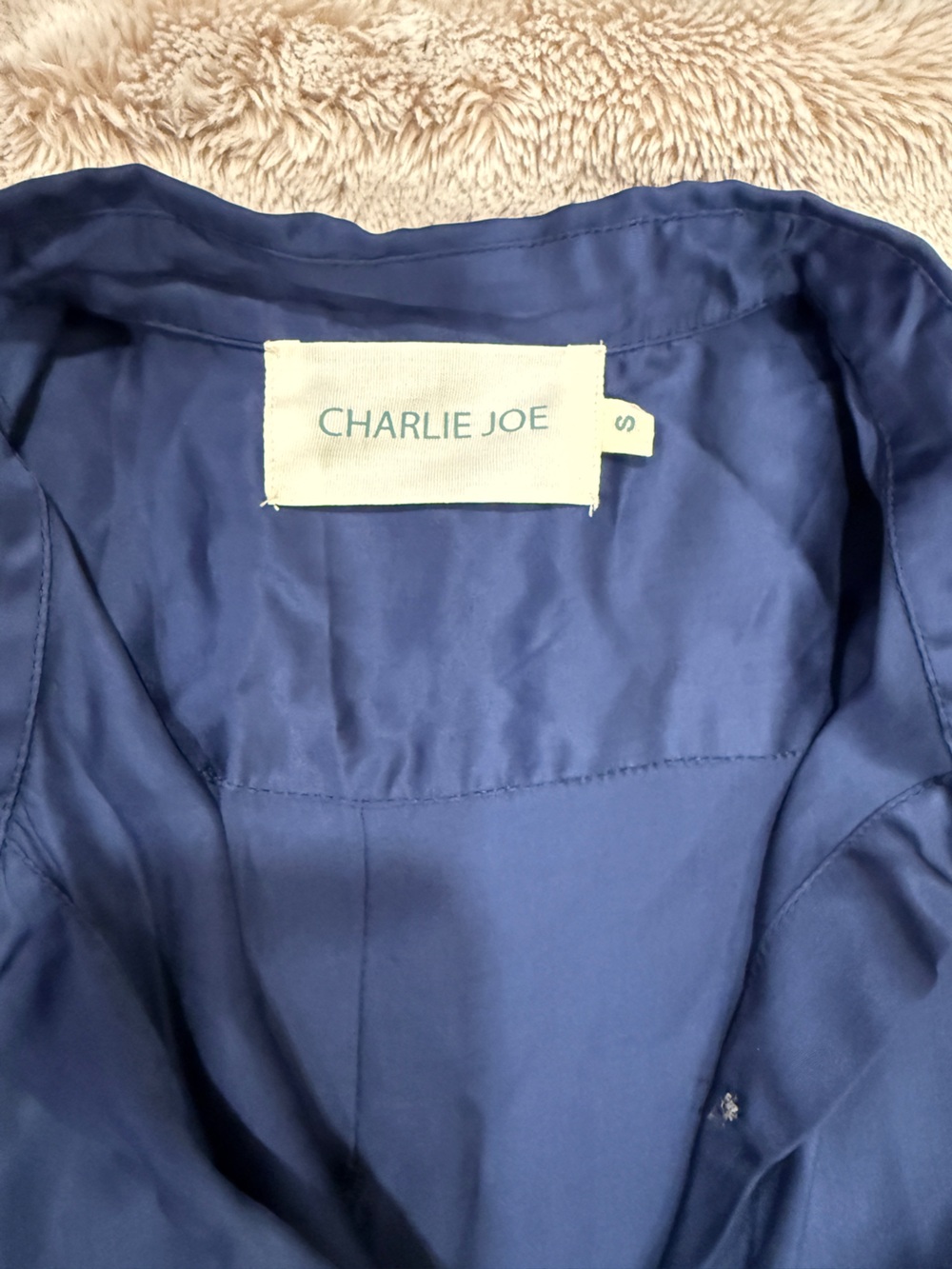 Charlie Joe Satin-Look Blue Shell shirt dress